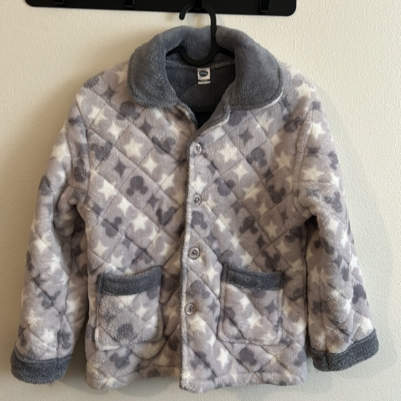 Disney Youth Size: 10(140/70) Quilted Fleece 4 Button Gray/White EUC Jacket. - Picture 5 of 10